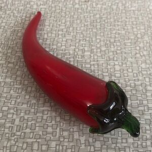 Red Hot Murano Style Blown Glass Chili Pepper